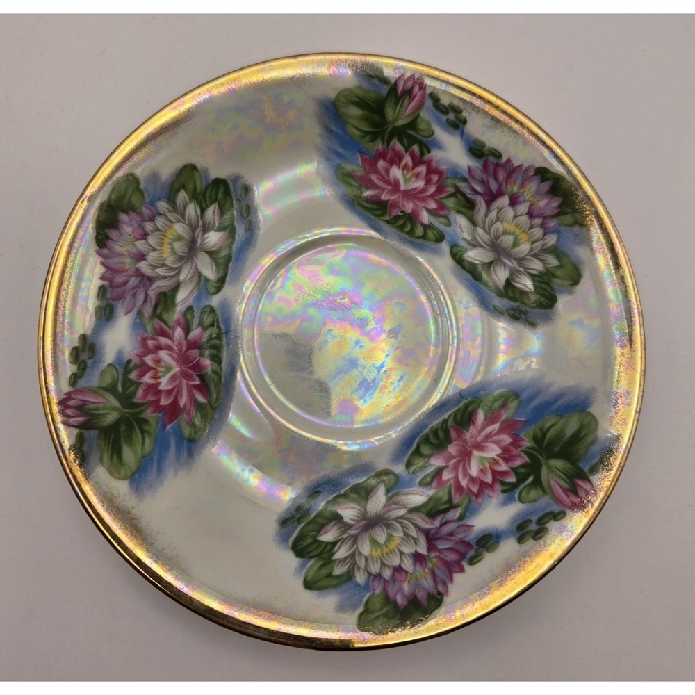 Vintage‎ Porcelain 5.75" Saucer Japan "Judy Water Lilly Design'...
